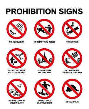 PROHIBITION SIGNS